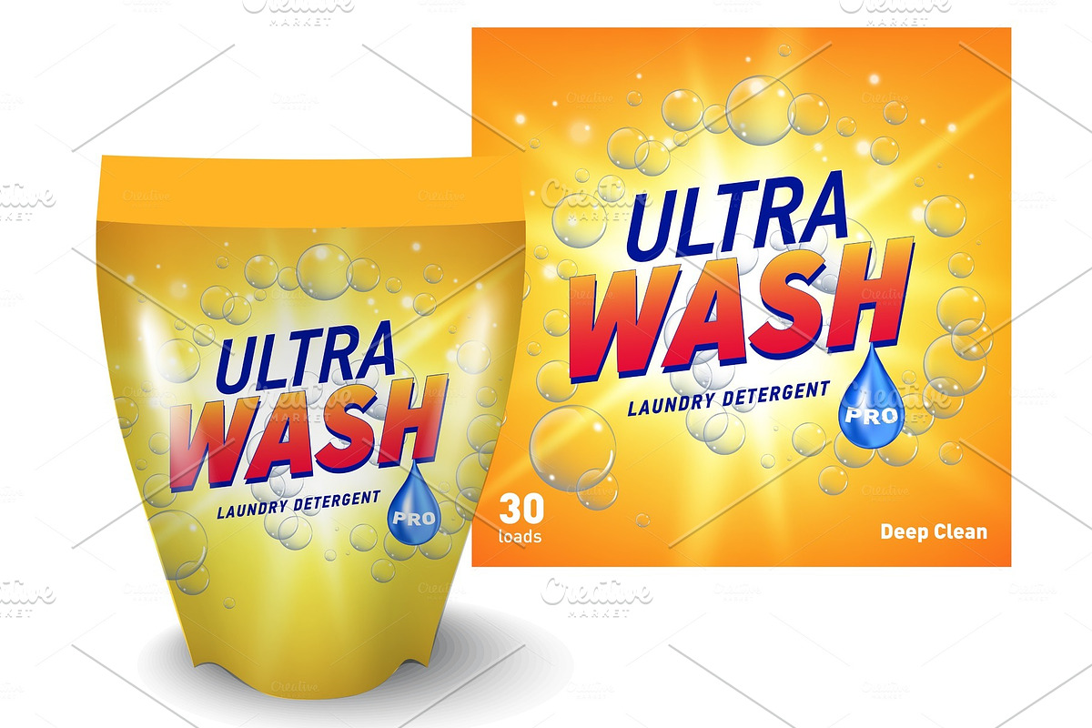 Laundry detergent package design in Illustrations - product preview 8