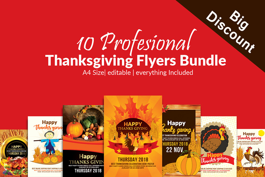 Thanksgiving 10 Flyers Bundle