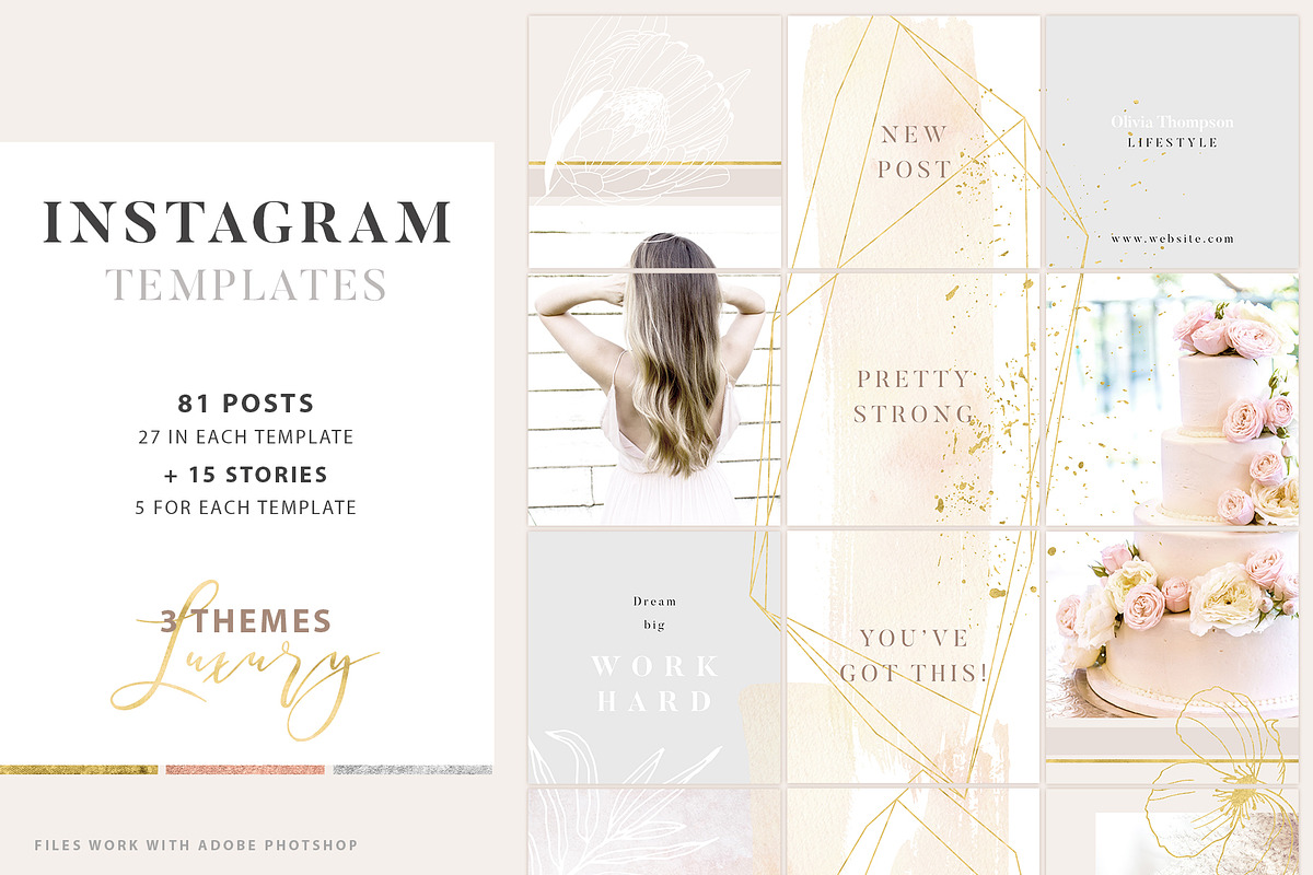 Luxury Instagram Posts and Stories in Instagram Templates - product preview 8