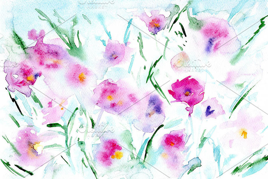 Watercolor floral background