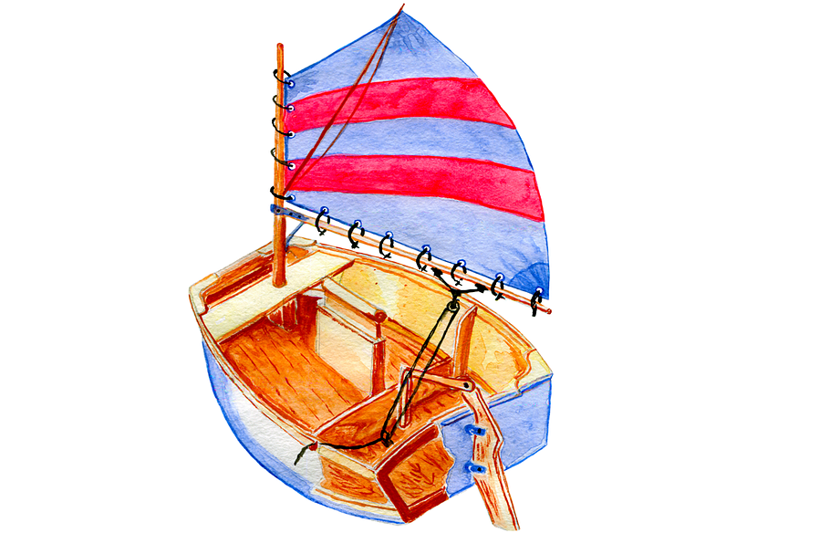 Spritsail Catboat Artwork
