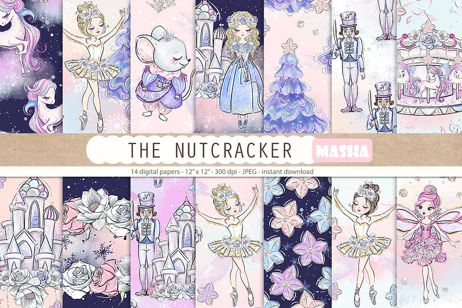 THE NUTCRACKER digital papers in Patterns - product preview 8