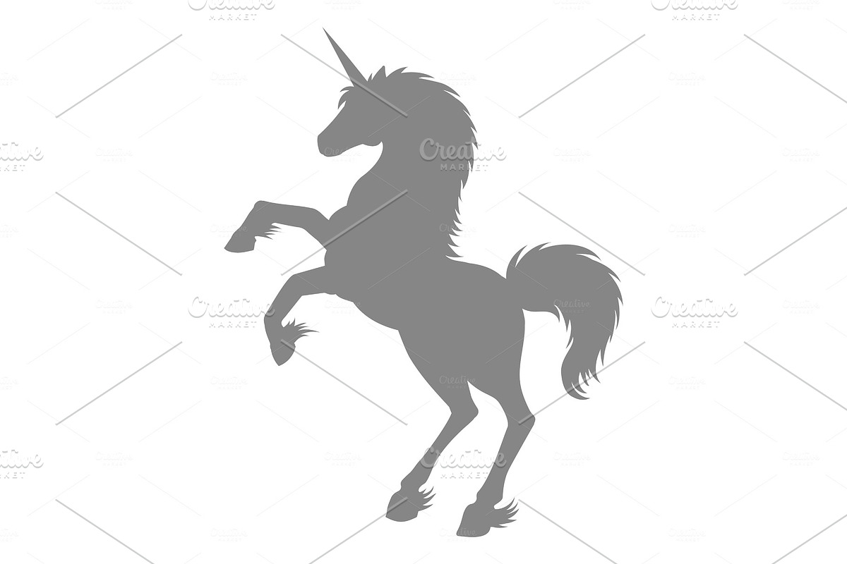 Unicorn black silhouette in Illustrations - product preview 8