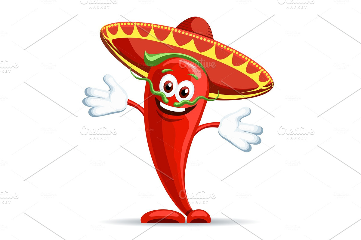 Pepper in sombrero in Illustrations - product preview 8