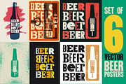 Beer vintage style grunge posters.