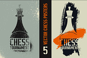 Chess tournament stencil posters.