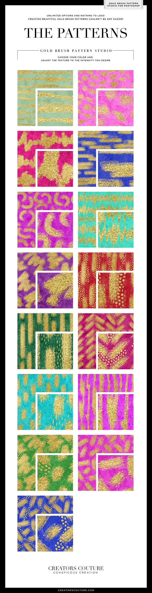 Gold Brush Pattern Studio Photoshop in Photoshop Layer Styles - product preview 2
