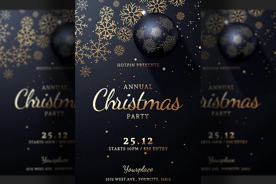 Christmas Party Flyer Invitation in Postcard Templates - product preview 8