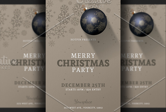 Christmas Party Flyer Invitation in Postcard Templates - product preview 1