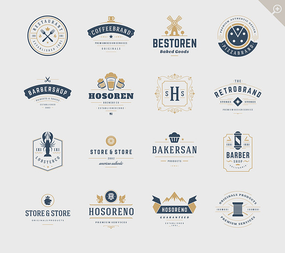 16 Vintage Logotypes or Badges in Logo Templates - product preview 1