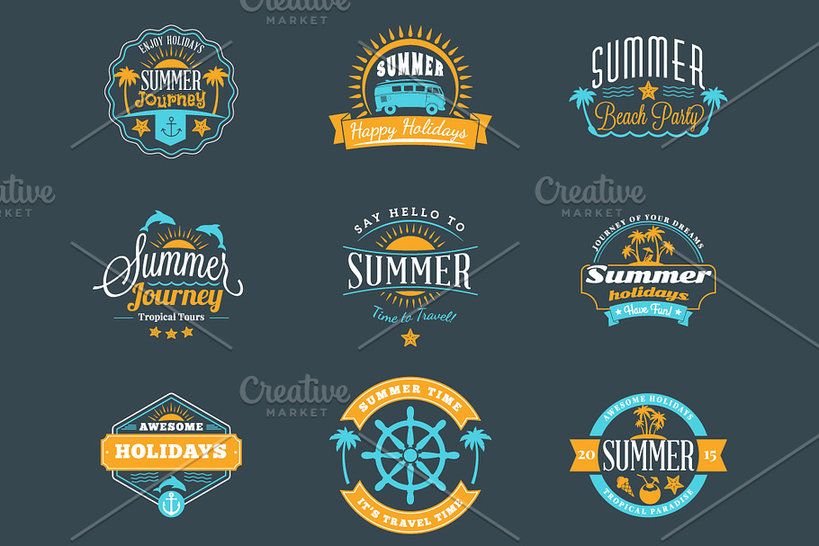 Summer Holiday Badges in Logo Templates - product preview 8