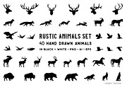Rustic Animals Clipart - AI PNG EPS