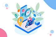 Isometric Fast and Free Delivery by