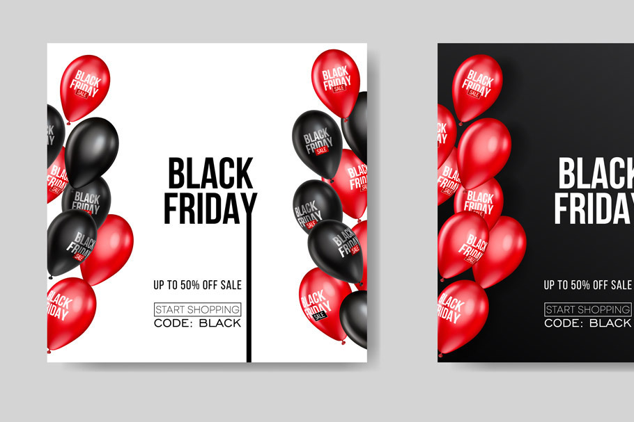 Black Friday Sale posters. Balloons in Illustrations - product preview 8