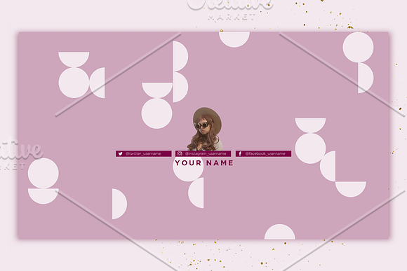 Pretty in Pink Youtube Channel Art in YouTube Templates - product preview 3