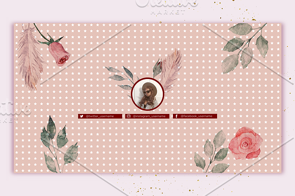 Pretty in Pink Youtube Channel Art in YouTube Templates - product preview 5