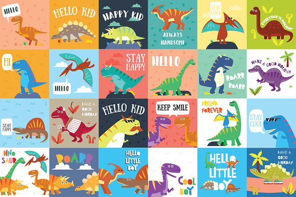 141 Dinosaur Cartoon Clipart Bundle in Illustrations - product preview 1