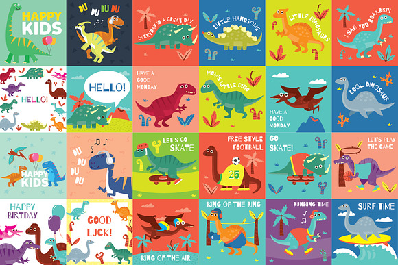 141 Dinosaur Cartoon Clipart Bundle in Illustrations - product preview 2