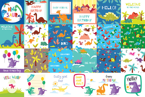 141 Dinosaur Cartoon Clipart Bundle in Illustrations - product preview 3