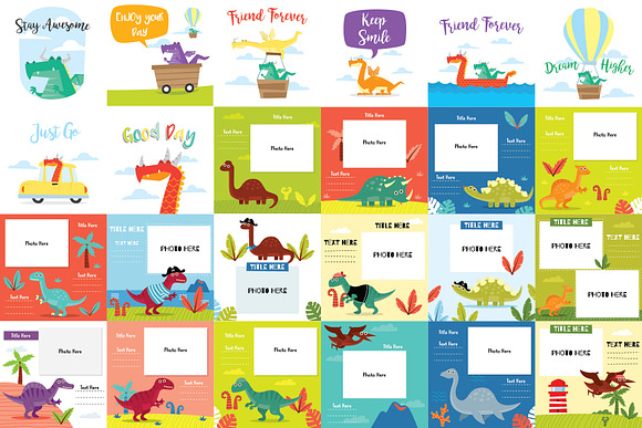 141 Dinosaur Cartoon Clipart Bundle in Illustrations - product preview 4