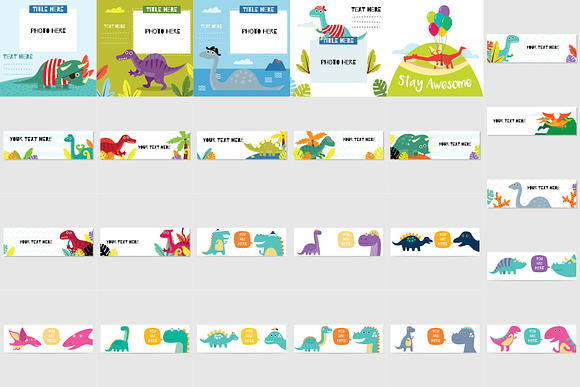 141 Dinosaur Cartoon Clipart Bundle in Illustrations - product preview 5