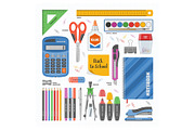Office supply vector stationery