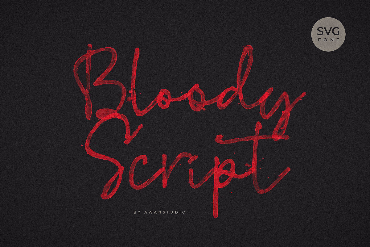 Bloody Script SVG Font in Scary Fonts - product preview 8