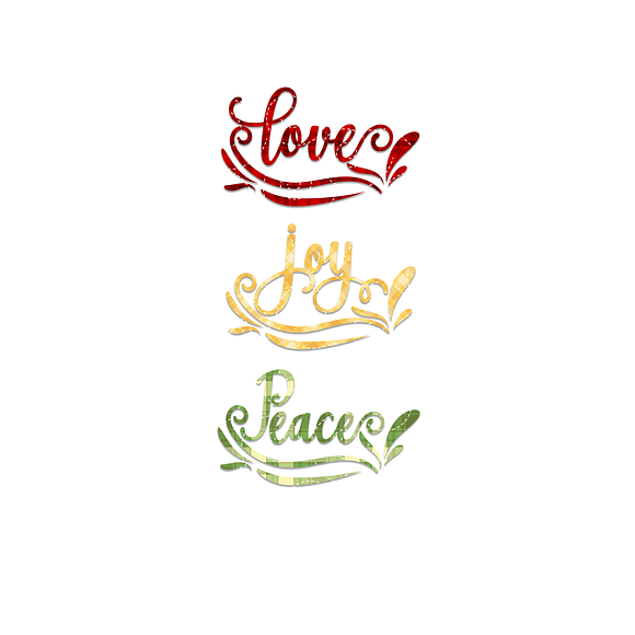 SVG  Sayings Love, Joy Peace in Objects - product preview 2