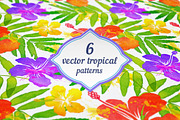 6 vector tropical seamless patterns