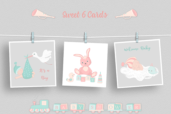 Baby Shower Illustration Set in Illustrations - product preview 1