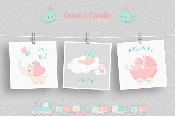 Baby Shower Illustration Set in Illustrations - product preview 2