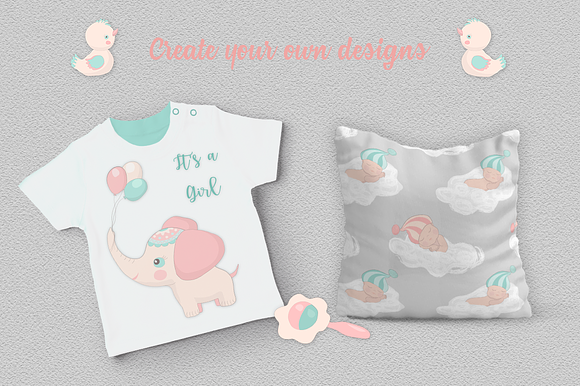Baby Shower Illustration Set in Illustrations - product preview 4