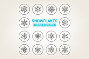Circle snowflakes icons
