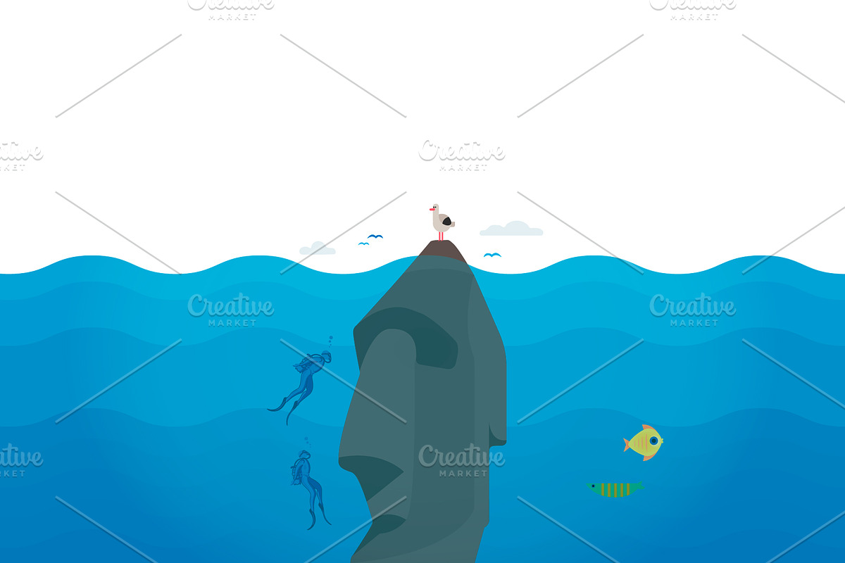 Scuba Divers explore civilizations in Illustrations - product preview 8
