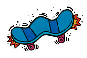 Skate Hand drawn vector illustration