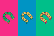 Colorful Horseshoe in 3 styles