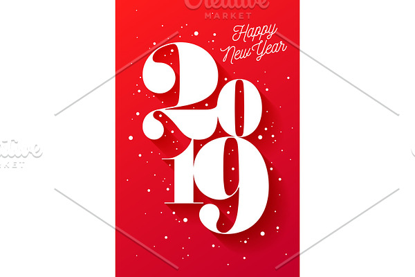 2019. Happy New Year. Greeting card