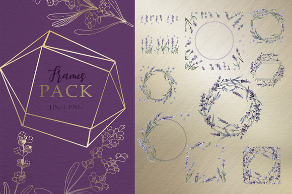Lavender Fields watercolor & vector in Illustrations - product preview 4