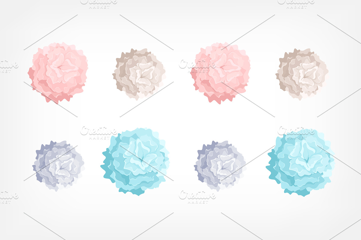 Pastel colored pom poms in Illustrations - product preview 8