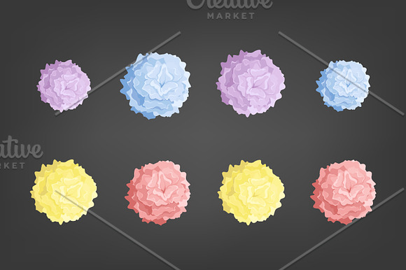 Pastel colored pom poms in Illustrations - product preview 1