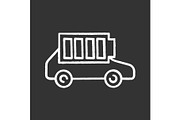 Charged electric car battery icon