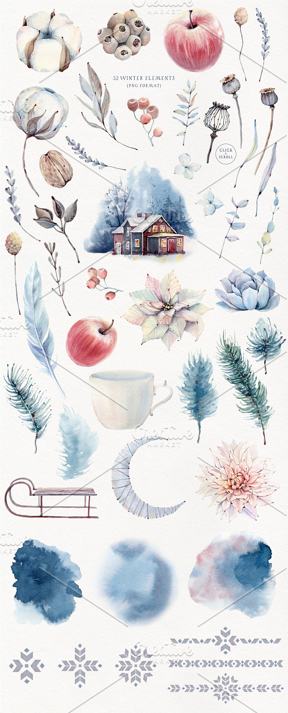 CHARMING SEASON Watercolor set in Illustrations - product preview 2