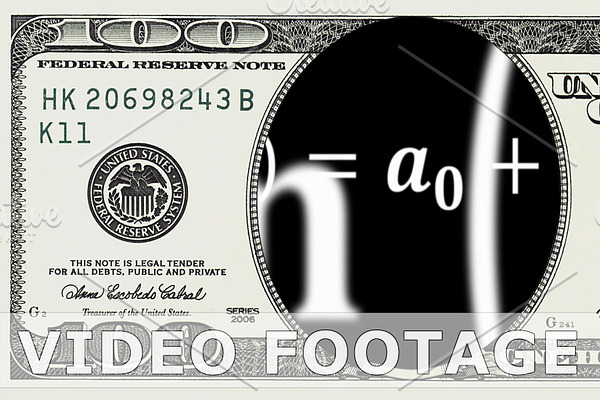 Math equations in 100 dollar bill