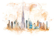 Skyline of Dubai Cityscape landmark