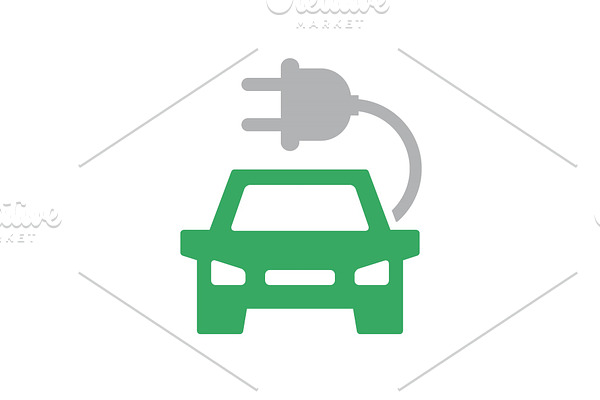 Vector electric car icon.  