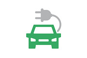 Vector electric car icon.  