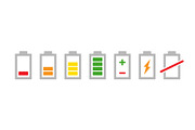 Colored battery indicators icons