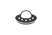 Simple UFO, spaceship, alien icon. 