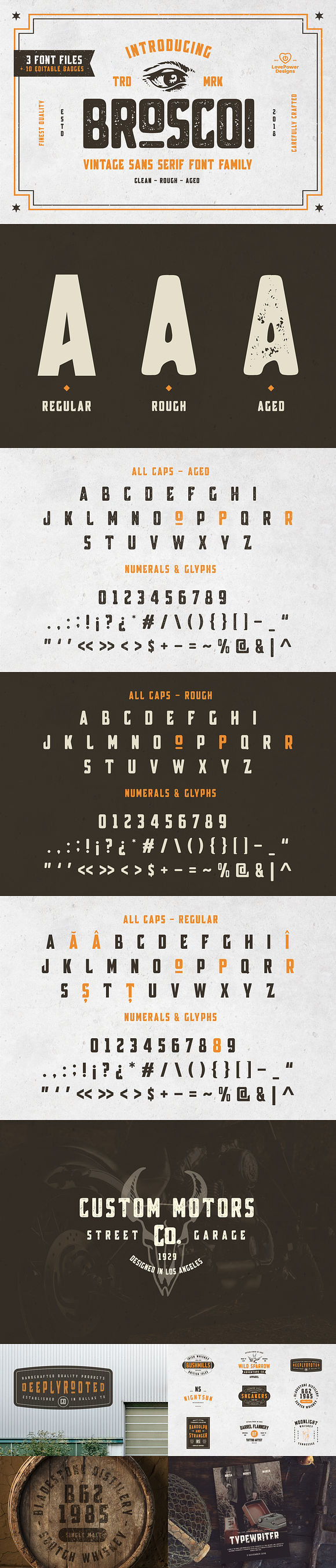 Broscoi - Vintage Font Family in Display Fonts - product preview 9