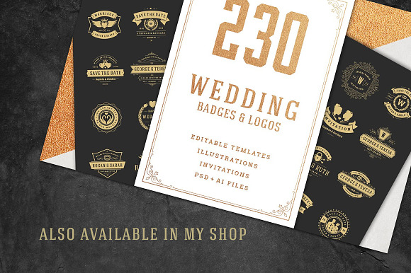 18 Wedding Logos and Badges in Logo Templates - product preview 13
